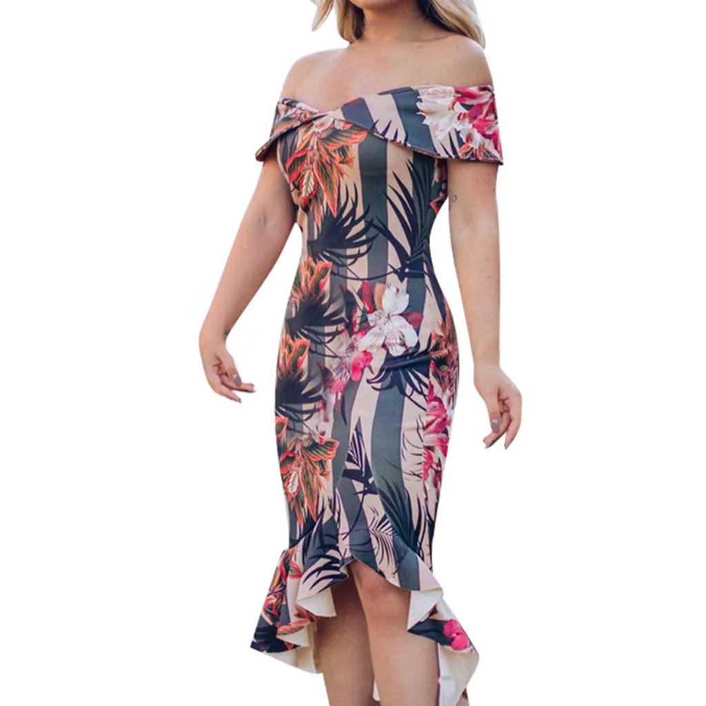 2019 New Fashion Summer Dress Women Casual Floral Bodycon Elegant Off Shoudler Ruffle Midi Dress Party Dress Romper Dresses 4.3
2019 New Fashion Summer Dress Women Casual Floral Bodycon Elegant Off Shoudler Ruffle Midi Dress Party Dress Romper Dresses 4.3