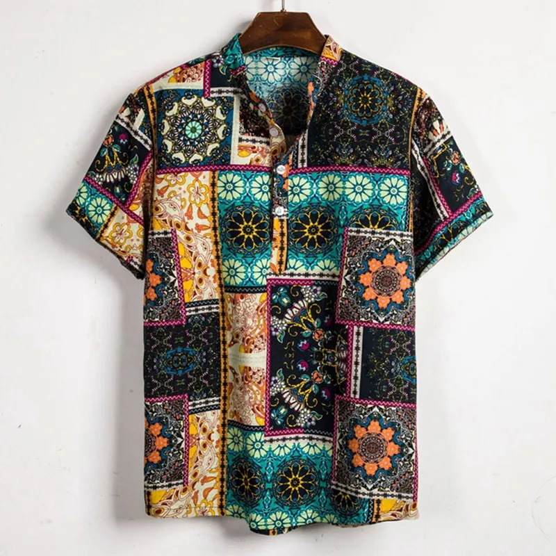 LASPERAL 2019 Men's Clothing Mens Contrast Color Geometric Print Turn Down Collar Short Sleeve Loose Shirts Hommes Plus Size
LASPERAL 2019 Men's Clothing Mens Contrast Color Geometric Print Turn Down Collar Short Sleeve Loose Shirts Hommes Plus Size