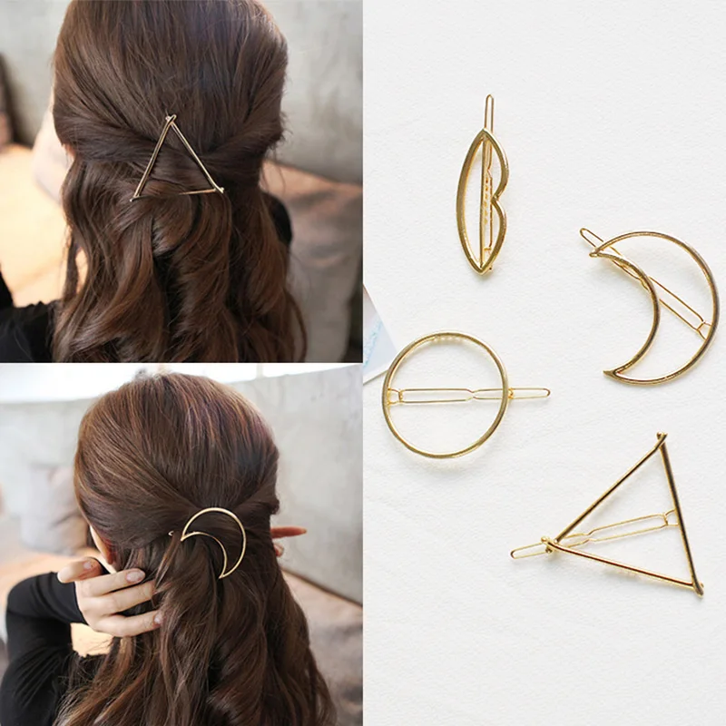 Фото M MISM 2020 Women Hair Clip Gold Silver Metal Moon Hairpins Accessories For Girls Alloy Hairgrips Elegant Headwear New | Аксессуары для