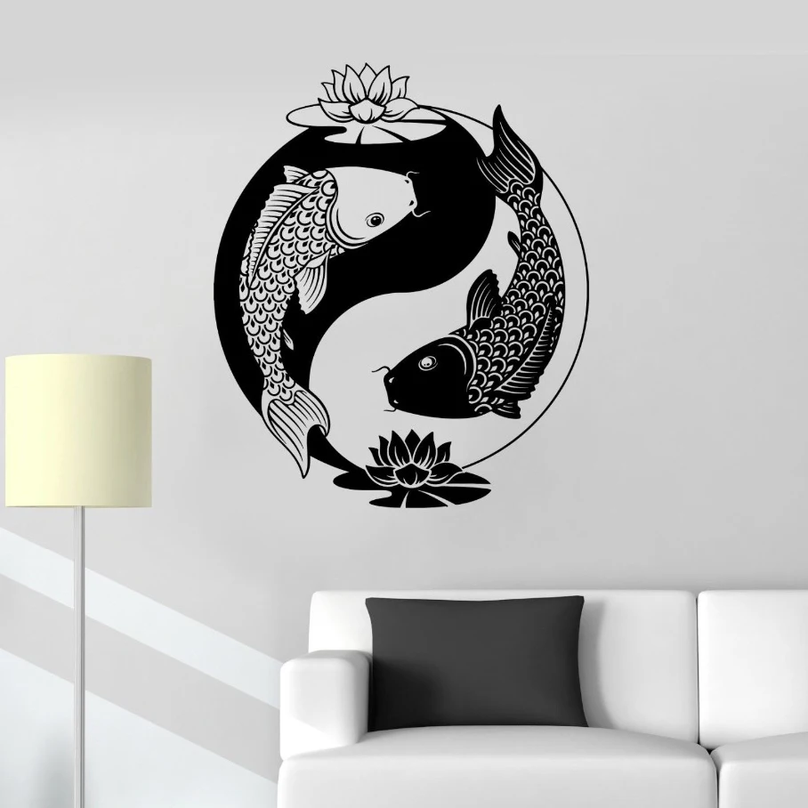 Tai Chi Pattern Goldfish Vinyl Wall Murals Zen Oriental Design Wall Sticker Home Fitness Room Decor Chinese Fish Decals AZ561
Tai Chi Pattern Goldfish Vinyl Wall Murals Zen Oriental Design Wall Sticker Home Fitness Room Decor Chinese Fish Decals AZ561