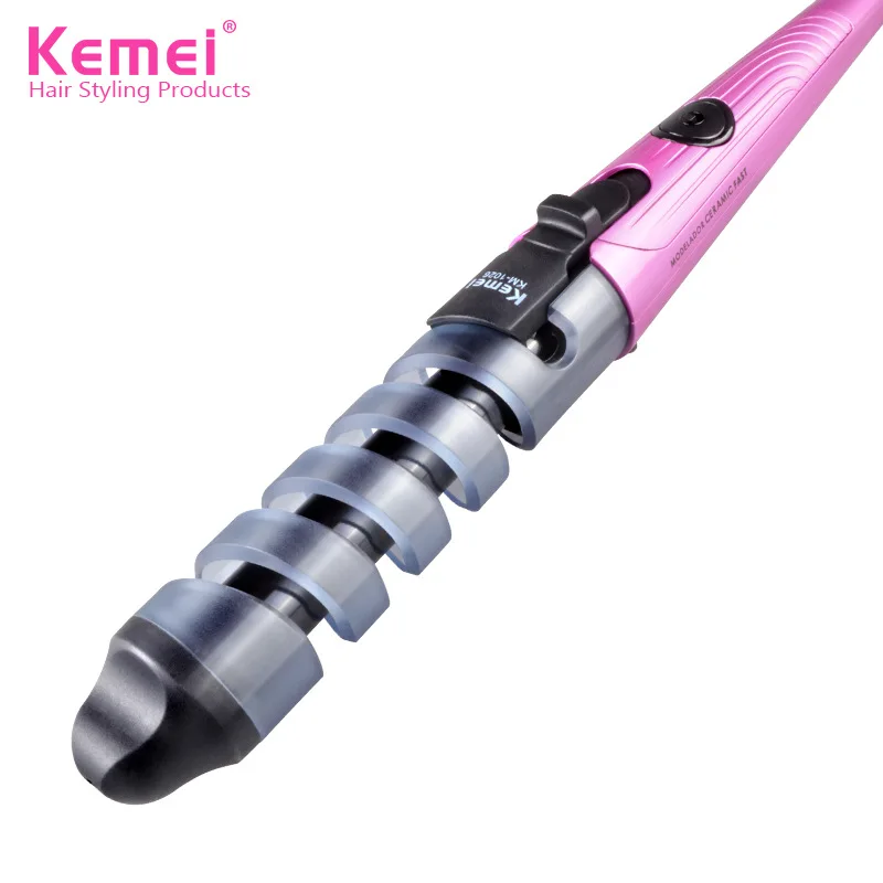 Kemei Ceramic Hair Curling Iron Anti-scalding Spiral Curl Device Large/small Joint Roller Hair Tools Professional Cone Curling
Kemei Ceramic Hair Curling Iron Anti-scalding Spiral Curl Device Large/small Joint Roller Hair Tools Professional Cone Curling