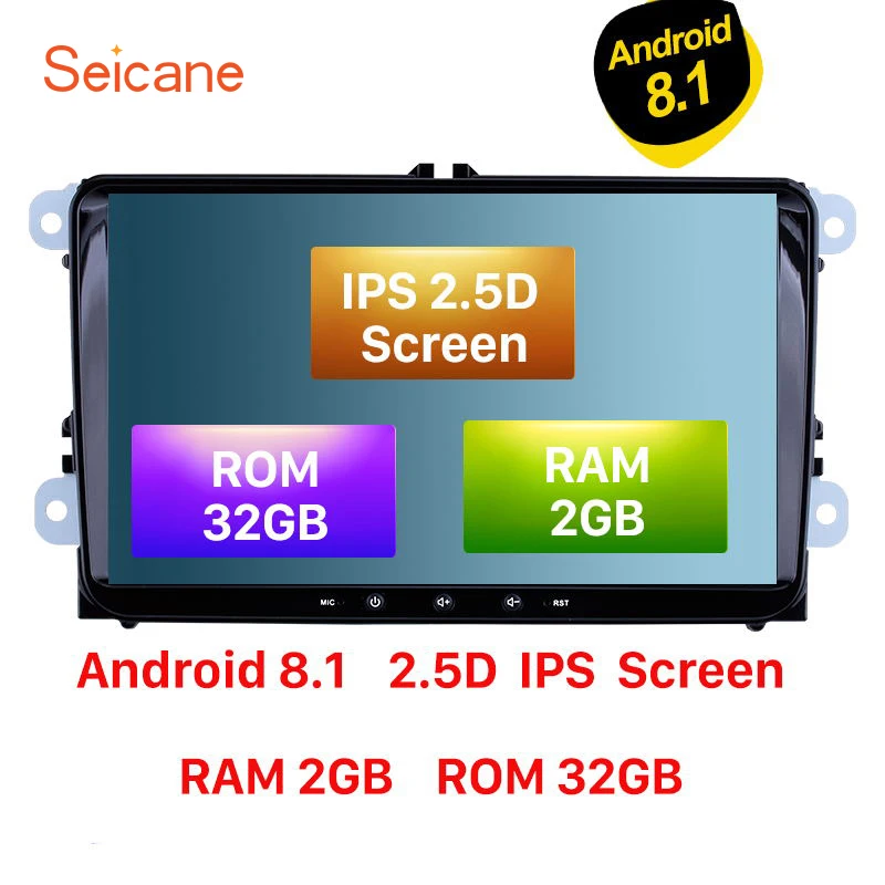 Seicane RAM 2GB ROM 32GB 9 inch Android 8.1 Car Radio GPS Multimedia player For VW/Volkswagen/Golf/Tiguan/Passat
Seicane RAM 2GB ROM 32GB 9 inch Android 8.1 Car Radio GPS Multimedia player For VW/Volkswagen/Golf/Tiguan/Passat