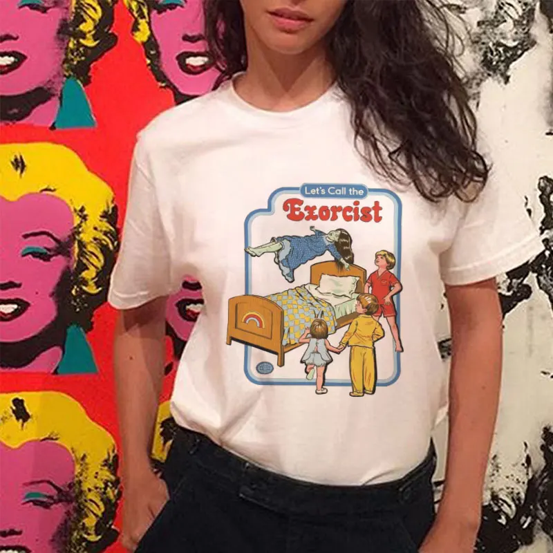 Harajuku Kawaii Tops 80s 90s Vintage T Shirt Tumblr Female T-shirt Funny Clothes Lets Call The Exorcist Women Tshirt White
Harajuku Kawaii Tops 80s 90s Vintage T Shirt Tumblr Female T-shirt Funny Clothes Lets Call The Exorcist Women Tshirt White