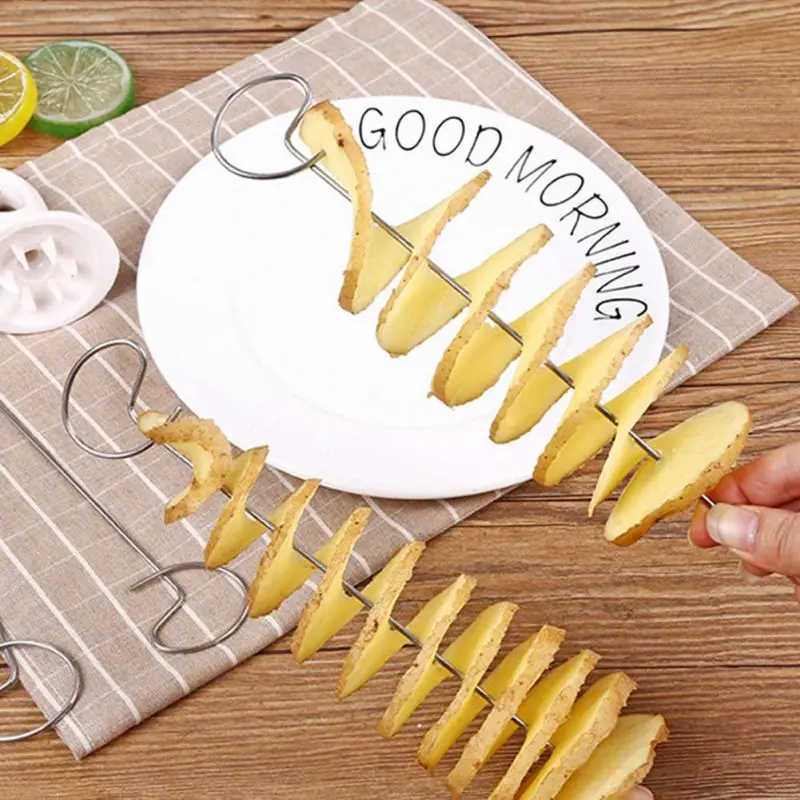1Set Potato Spiral Cutter Slicer Spiral Potato Chips Potato Tower Making Twist Shredder Cooking Tools Kichen Gadget Accessories
1Set Potato Spiral Cutter Slicer Spiral Potato Chips Potato Tower Making Twist Shredder Cooking Tools Kichen Gadget Accessories