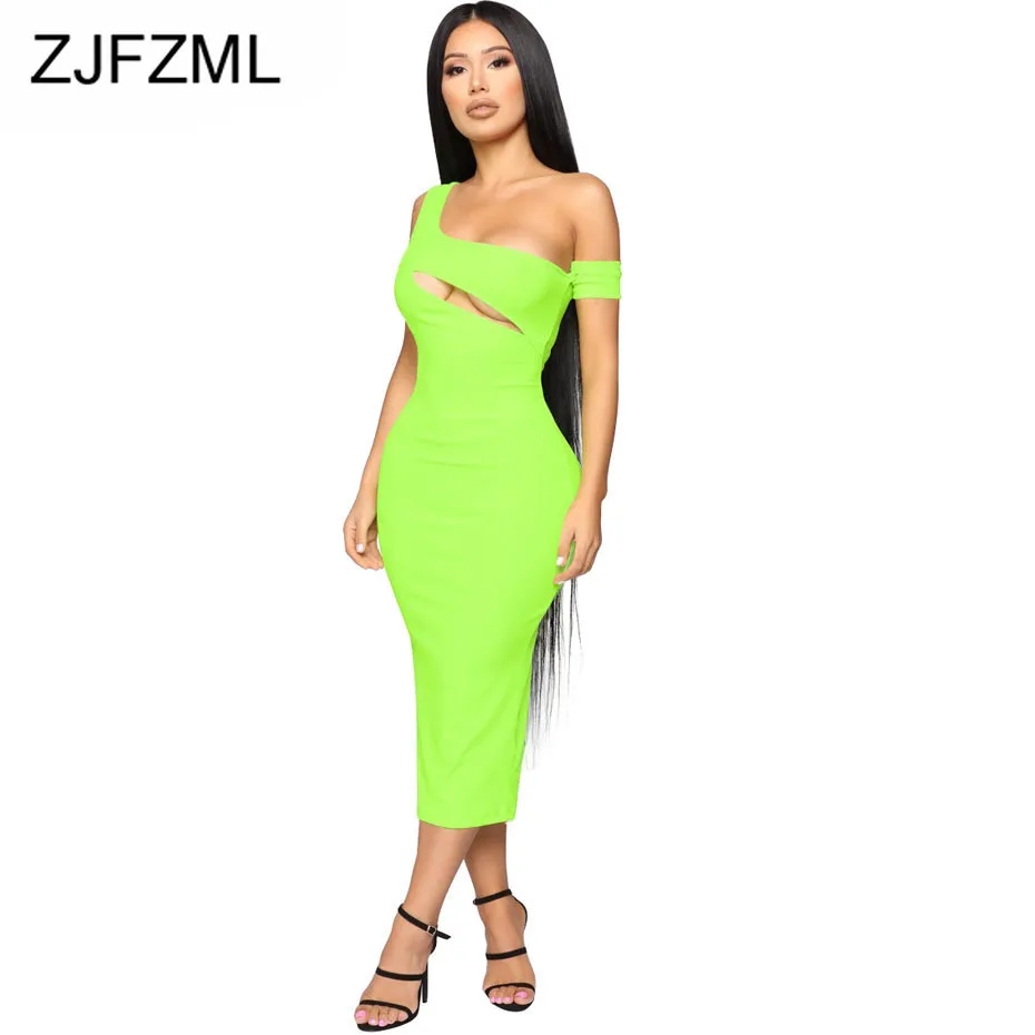 One Shoulder Elegant Package Hip Dresses Women Front Hollow Out Backless Bodycon Dress Summer Female Sleeveless Mid-Calf Dress
One Shoulder Elegant Package Hip Dresses Women Front Hollow Out Backless Bodycon Dress Summer Female Sleeveless Mid-Calf Dress