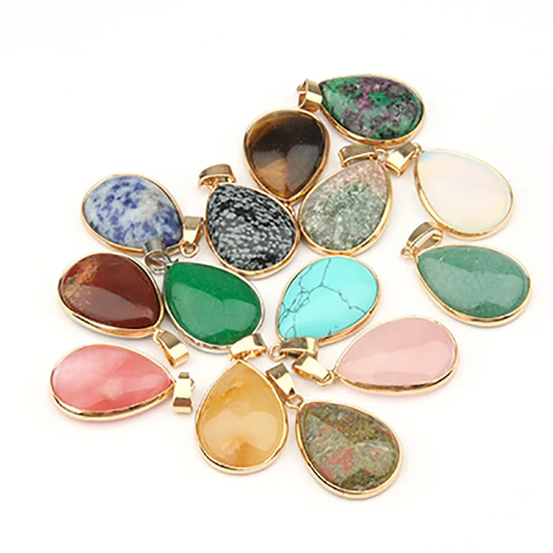 Natural Stone Pendant Water Drop Shape Pendants Agates/ RoseQuartz/Tiger Eye Charms for Necklaces Jewelry Making 3.5*2.4*0.7cm
Natural Stone Pendant Water Drop Shape Pendants Agates/ RoseQuartz/Tiger Eye Charms for Necklaces Jewelry Making 3.5*2.4*0.7cm