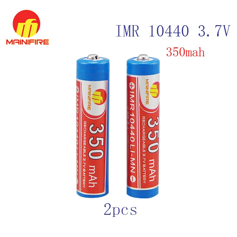 Mainifire IMR 10440 350mah 3.7V rechargeable Li-ion battery with Button top(1 pc)
Mainifire IMR 10440 350mah 3.7V rechargeable Li-ion battery with Button top(1 pc)