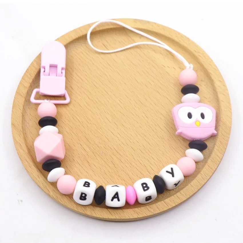 2019 New personalized name silicone owl pacifier clip colorful pacifier chain baby teething pacifier chew toy dummy clip
2019 New personalized name silicone owl pacifier clip colorful pacifier chain baby teething pacifier chew toy dummy clip