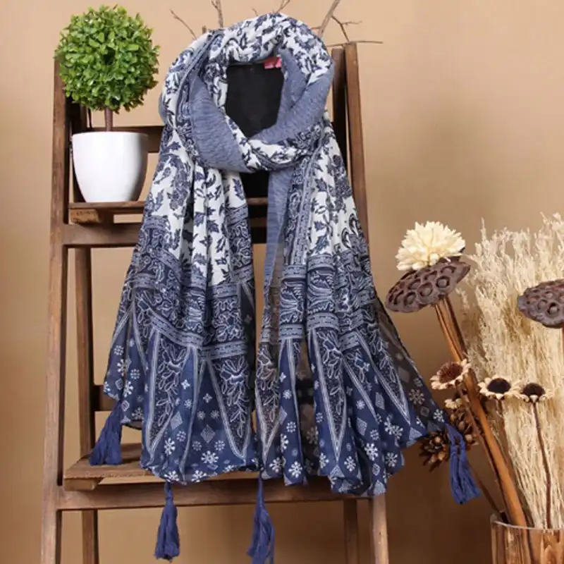 Superora Sciarpa Donna in Cotone Lino Foulard Stola Scialle Caldo Primavera ed Estate