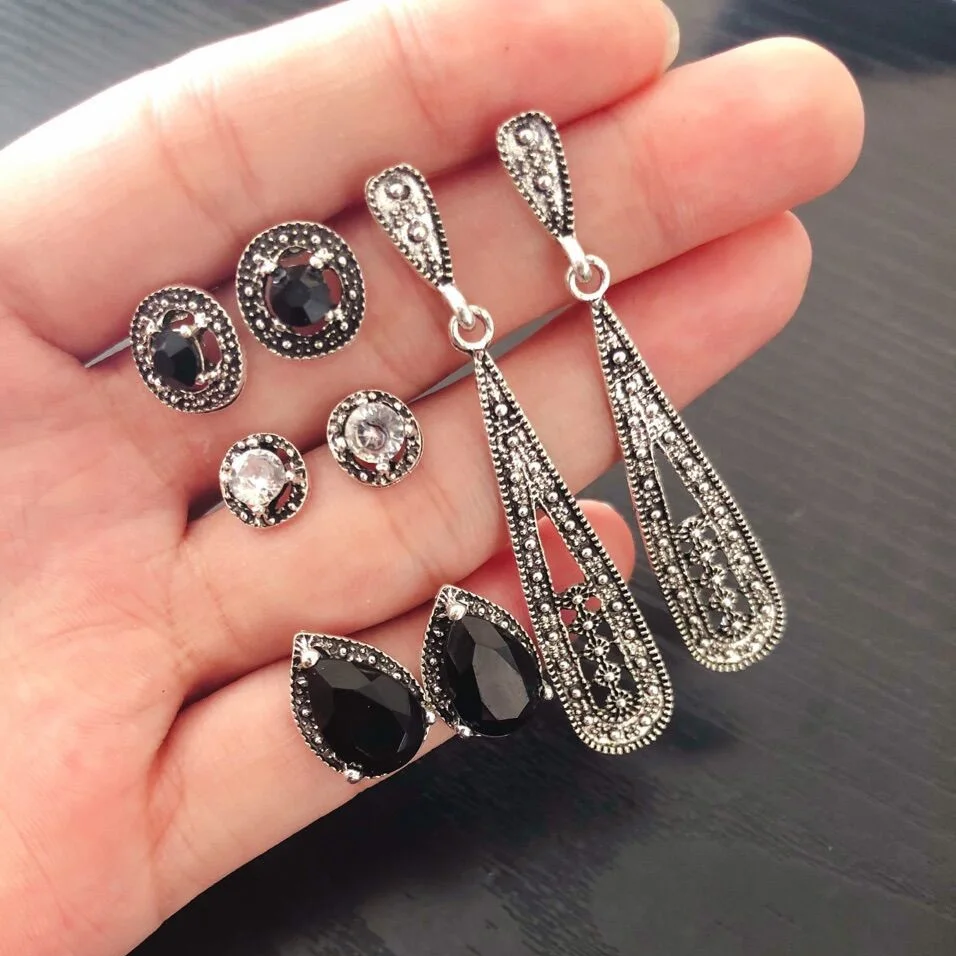 M MISM 1 Set= 4 Pairs Boho Vintage Earrings Women Crystal Bohemian Earrings For Women Shiny Jewelry High Quality Accessories
M MISM 1 Set= 4 Pairs Boho Vintage Earrings Women Crystal Bohemian Earrings For Women Shiny Jewelry High Quality Accessories