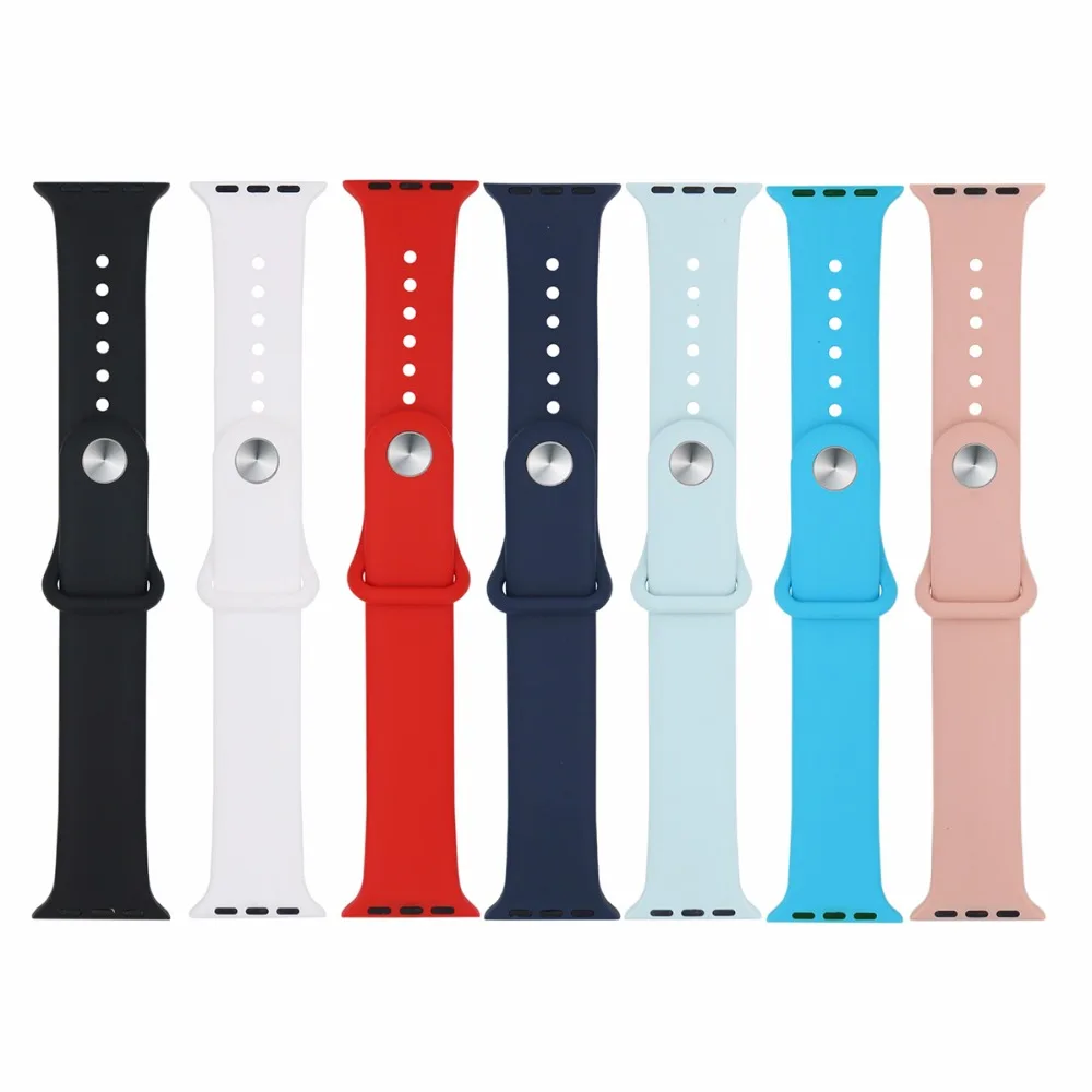 Спортивный силиконовый ремешок для Apple Watch 38 мм 42 Высокое качество замена Series 1 & 2 и