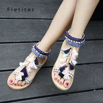 Women Sandals Flip Flops 2019 Gladiator Summer Fashion Rome Strip Fringe Shoes Woman Flats Casual Ladies Ankle strap Fletiter
Women Sandals Flip Flops 2019 Gladiator Summer Fashion Rome Strip Fringe Shoes Woman Flats Casual Ladies Ankle strap Fletiter