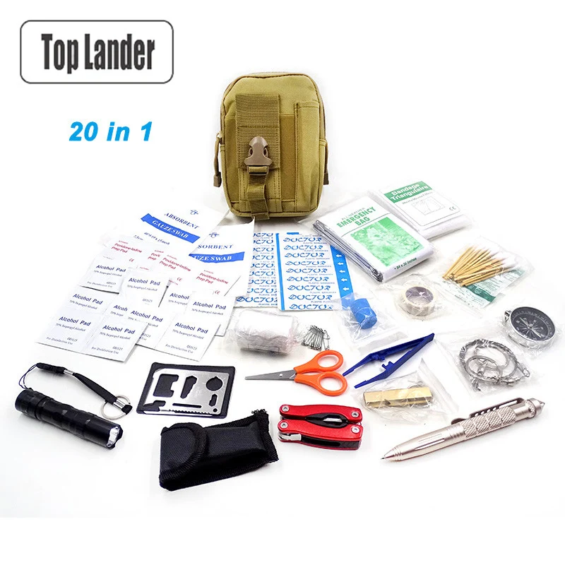 Outdoor Emergency Survival Kit Military First Aid Kit Tactical SOS Gear EDC Travel Kits Multi Tools Pouch Camping Equipment
Outdoor Emergency Survival Kit Military First Aid Kit Tactical SOS Gear EDC Travel Kits Multi Tools Pouch Camping Equipment