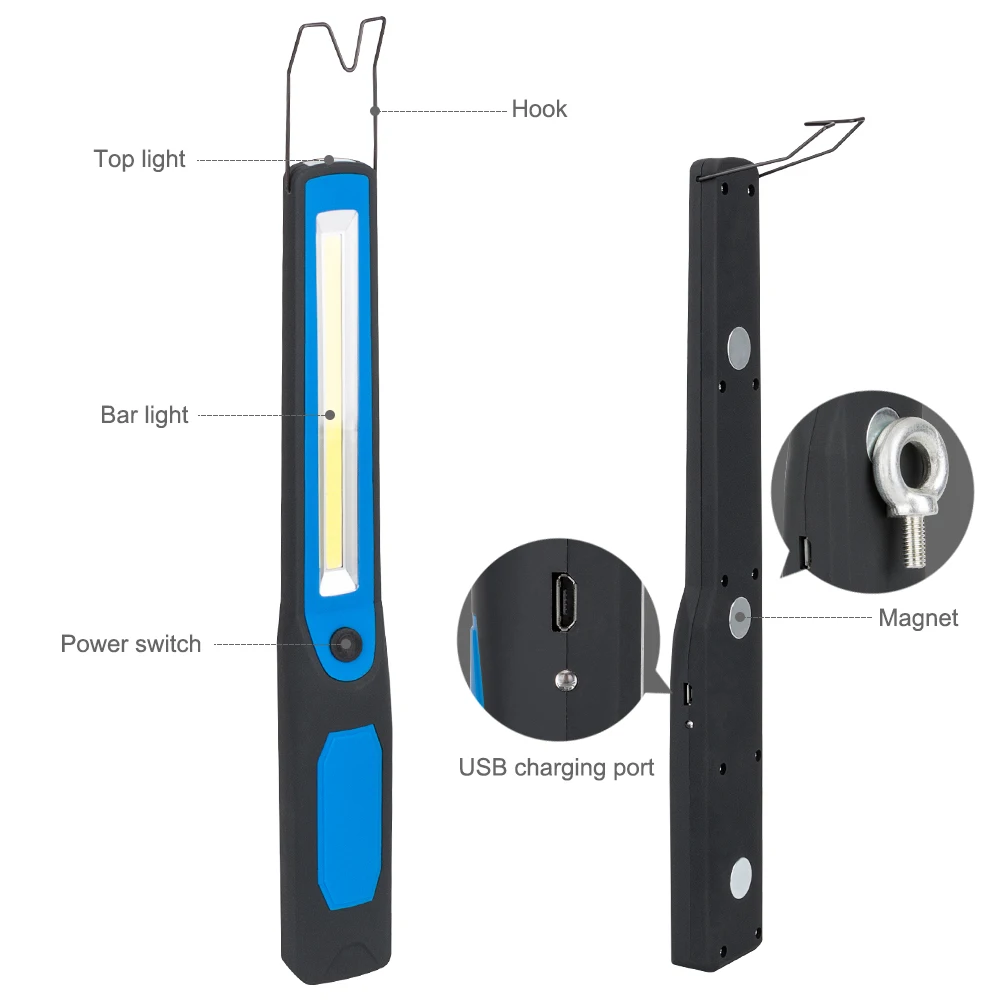 2 Modes Portable COB LED Flashlight Magnetic Work Light USB Rechargeable Hook Hanging Torch Lamp Night Lighting Camping Light
2 Modes Portable COB LED Flashlight Magnetic Work Light USB Rechargeable Hook Hanging Torch Lamp Night Lighting Camping Light