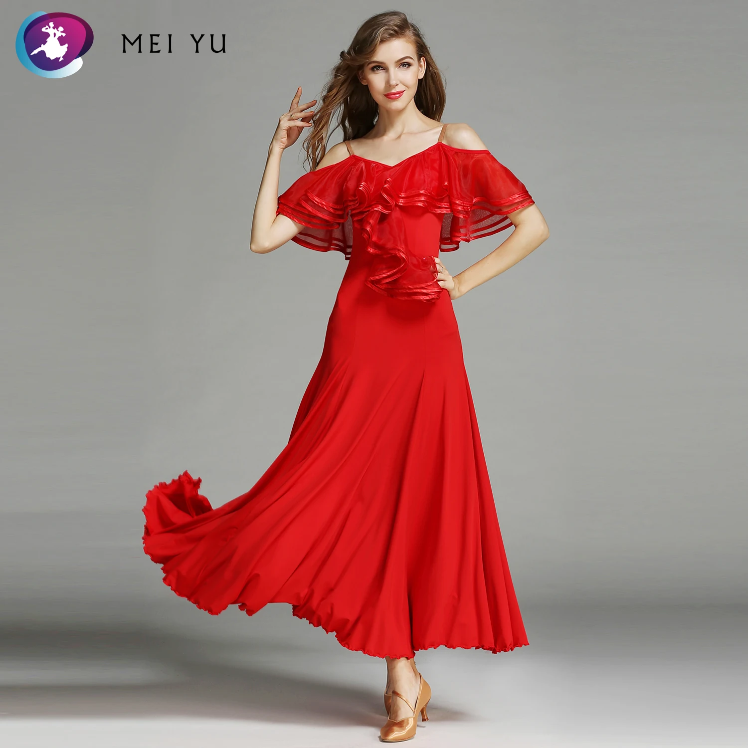 MEI YU MY758 Modern Dance Costume Women Lady Adult Waltzing Tango Ruffled Dancing Dress Ballroom Costume Evening Party Dress 
MEI YU MY758 Modern Dance Costume Women Lady Adult Waltzing Tango Ruffled Dancing Dress Ballroom Costume Evening Party Dress