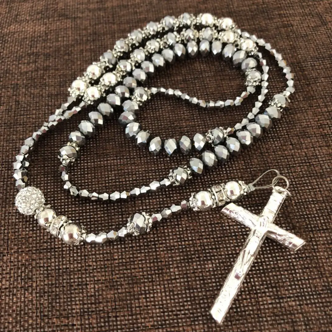 fancy 8mm silver rhinestone crystal rosary necklace,disco ball rosary,glass craft
fancy 8mm silver rhinestone crystal rosary necklace,disco ball rosary,glass craft