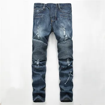 New Dropshipping 2020 Men's Fashion Designer Ripped Biker Jeans Men Distressed Moto Denim Joggers Washed Pleated Pants
New Dropshipping 2020 Men's Fashion Designer Ripped Biker Jeans Men Distressed Moto Denim Joggers Washed Pleated Pants