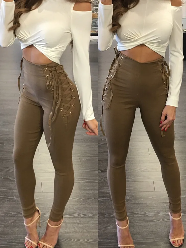 Women Spring Stretch New Pencil Pants Casual Lace Up Side Bandage Skinny Trousers Female High Waist Sweatpants Pantalon Mujer
Women Spring Stretch New Pencil Pants Casual Lace Up Side Bandage Skinny Trousers Female High Waist Sweatpants Pantalon Mujer