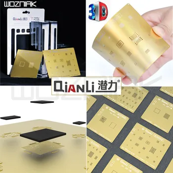 QIANLI IOS Golden 3D Steel Mesh NAND baseband IC/CPU A8 A9 A10 A11 3D BGA Reballing Stencil for IPHONE 6 6S 7 7P 8P T0.12 net
QIANLI IOS Golden 3D Steel Mesh NAND baseband IC/CPU A8 A9 A10 A11 3D BGA Reballing Stencil for IPHONE 6 6S 7 7P 8P T0.12 net