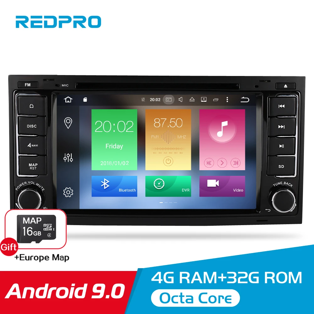 Восьмиядерный Android 9 0 Автомобильный видео dvd плеер для Volkswagen Touareg/T5 2004 2011 FM радио GPS