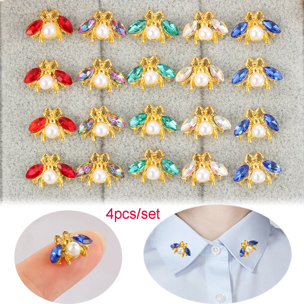 Creative 4pcs/set Snap Sewing Buttons Bees Rhinestone Button Wedding Decor DIY Alloy Crystal Bow Clothing Dress Accessories
Creative 4pcs/set Snap Sewing Buttons Bees Rhinestone Button Wedding Decor DIY Alloy Crystal Bow Clothing Dress Accessories