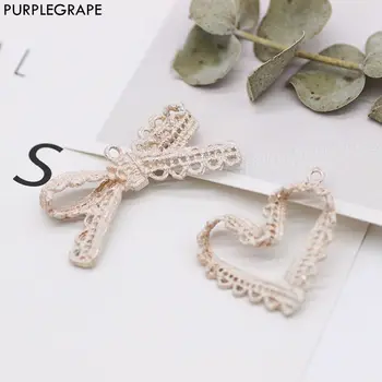 PURPLEGRAPE Sweet Japanese Earrings Material Lace Heart Bow Pendant DIY Handmade Small Fresh Headwear Accessories 6pcs
PURPLEGRAPE Sweet Japanese Earrings Material Lace Heart Bow Pendant DIY Handmade Small Fresh Headwear Accessories 6pcs