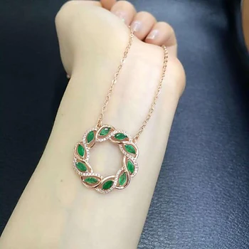 Collares Qi Xuan_Fashion Jewelry_Colombian Green Stone Round Necklaces_Rose Gold Color Pendant Necklaces_Factory Directly Sales
Collares Qi Xuan_Fashion Jewelry_Colombian Green Stone Round Necklaces_Rose Gold Color Pendant Necklaces_Factory Directly Sales