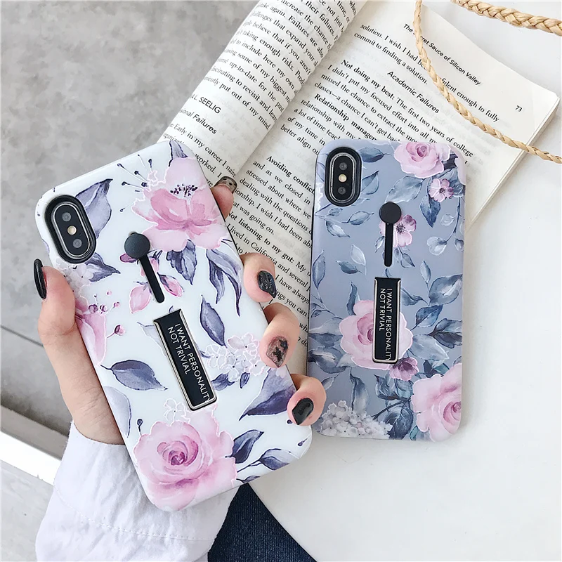 Watercolor floral hard phone case for iphone X XR XS Max Hide Ring Stand Holder Case for iphone 6 6s 7 8 plus case cover
Watercolor floral hard phone case for iphone X XR XS Max Hide Ring Stand Holder Case for iphone 6 6s 7 8 plus case cover