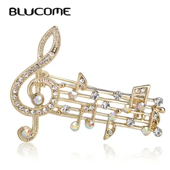 Blucome Beautiful White Note Brooch Crystal Gold Color Brooches Shirts Corsage Cardigan Sweater Collar Pin Shoulder Accessories
Blucome Beautiful White Note Brooch Crystal Gold Color Brooches Shirts Corsage Cardigan Sweater Collar Pin Shoulder Accessories