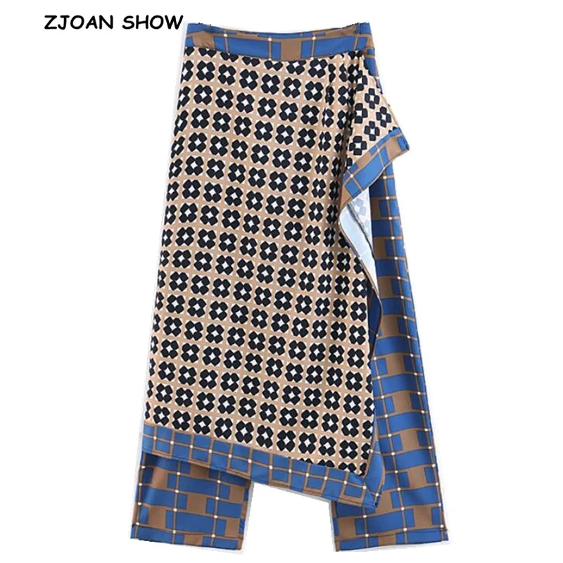 2019 Spring New Patchwork Blue Geometric Plaid Print Wide Leg Pants Women Vintage Full Length Trousers Casual loose Long Pants
2019 Spring New Patchwork Blue Geometric Plaid Print Wide Leg Pants Women Vintage Full Length Trousers Casual loose Long Pants