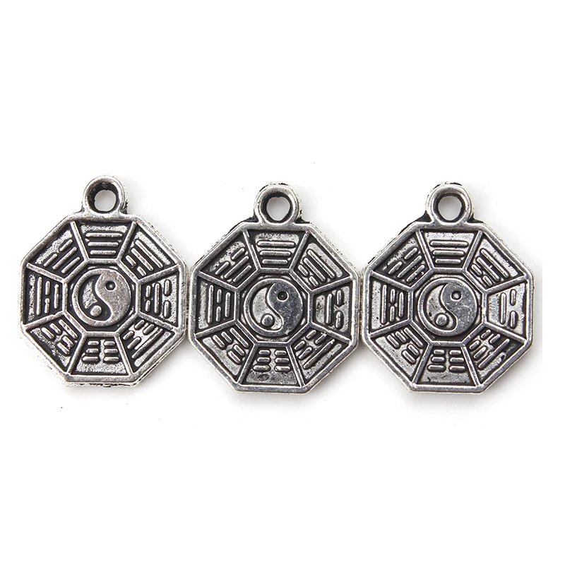 10pc/lot 15mm x 15mm Yin Yang Charms Antique Silver Tone Bagua array for lucky charms pendant necklace findings
10pc/lot 15mm x 15mm Yin Yang Charms Antique Silver Tone Bagua array for lucky charms pendant necklace findings