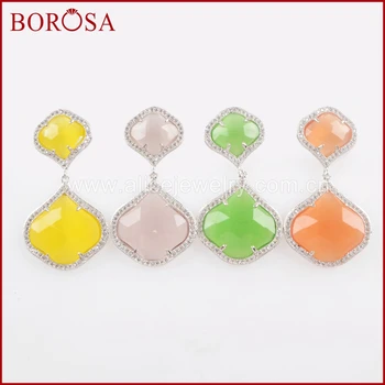 BOROSA Silver Plated CZ Micro Pave Crystal Manmade Cat Eye Charms Earrings Dangle Earrings Multicolor Jewelry For Women WX872
BOROSA Silver Plated CZ Micro Pave Crystal Manmade Cat Eye Charms Earrings Dangle Earrings Multicolor Jewelry For Women WX872