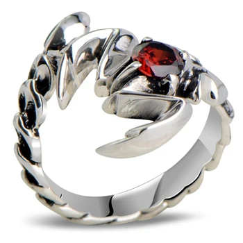 925 Sterling Silver Retro Scorpion king & Scorpio Garnet Open Ring Men Thai Silver Fine Jewelry Gift Finger Ring CH025321
925 Sterling Silver Retro Scorpion king & Scorpio Garnet Open Ring Men Thai Silver Fine Jewelry Gift Finger Ring CH025321