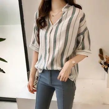 Fashion Women Sexy Striped Plus Size Print Loose V-neck Blouse Vintage Short Sleeve Casual Tops
Fashion Women Sexy Striped Plus Size Print Loose V-neck Blouse Vintage Short Sleeve Casual Tops