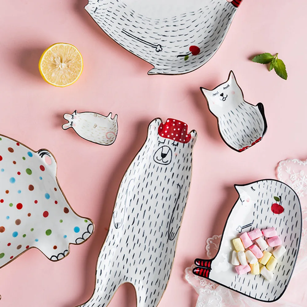 Cute Cartoon Ceramic Plate Bread Dessert Fruit Snack Dish For Children Breakfast Plate Animal Bowl Plate INS Home Decoration
Cute Cartoon Ceramic Plate Bread Dessert Fruit Snack Dish For Children Breakfast Plate Animal Bowl Plate INS Home Decoration