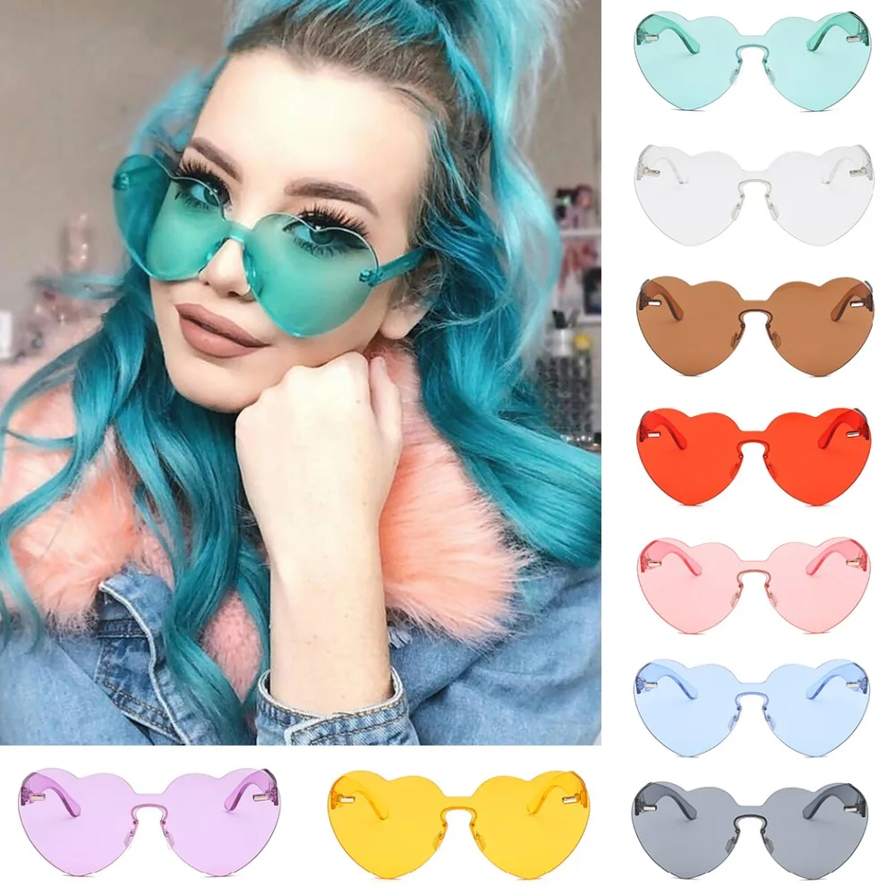 Glexal Women 2018 Love Heart Shape Sunglasses Rimless Frame Tint Clear Lens Colorful Sun Glasses Red Pink Yellow Shades
Glexal Women 2018 Love Heart Shape Sunglasses Rimless Frame Tint Clear Lens Colorful Sun Glasses Red Pink Yellow Shades