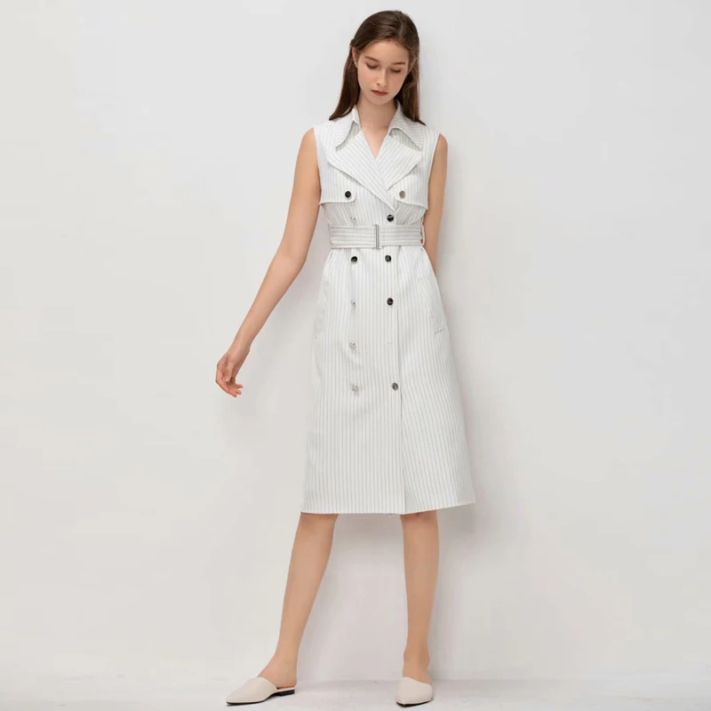 XF White Stripe Retro Commuter Dress OL Suit Collar Double Row Button Slim Midi Dress 2019 Summer Elegant Women + Sling Dresses
XF White Stripe Retro Commuter Dress OL Suit Collar Double Row Button Slim Midi Dress 2019 Summer Elegant Women + Sling Dresses