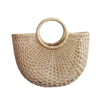 Pure hand-woven straw lady handbag, holiday leisure beach semi-round moon bag, pure hand-woven straw lady handbag free mai
Pure hand-woven straw lady handbag, holiday leisure beach semi-round moon bag, pure hand-woven straw lady handbag free mai