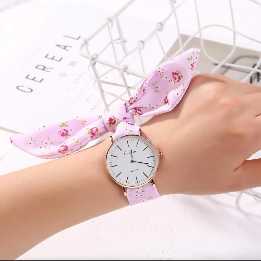 Geneva Brand Fashion Women's Flower Bow Wristwatch Scarf Band Party Casual Watches relogio feminino Montre Femme Women Gift XC
Geneva Brand Fashion Women's Flower Bow Wristwatch Scarf Band Party Casual Watches relogio feminino Montre Femme Women Gift XC