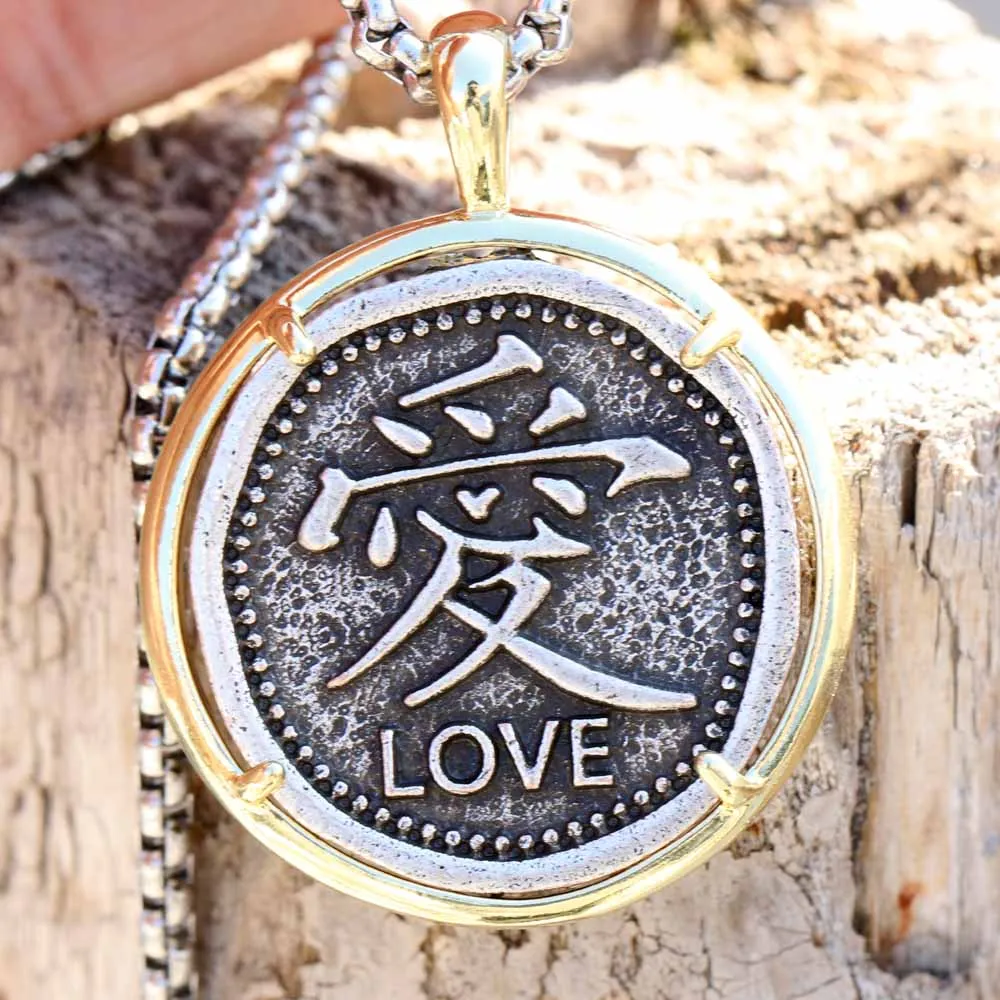 Chinese Character Necklace Best Friend Men Oriental Mandarin Characters for Justice Love Symbol Jewelry
Chinese Character Necklace Best Friend Men Oriental Mandarin Characters for Justice Love Symbol Jewelry