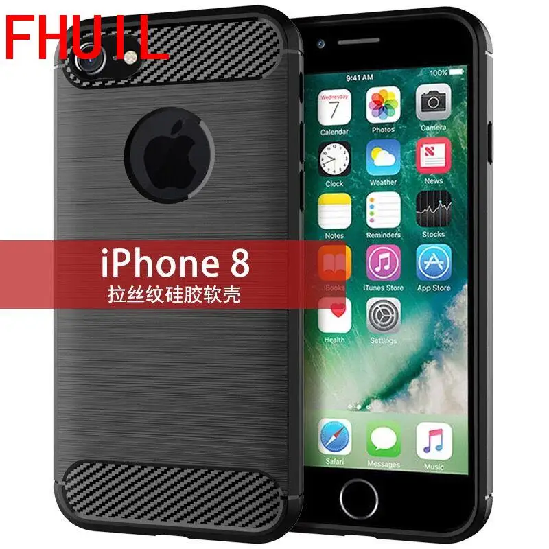 Bumper Shockproof Fitted Case For iphone8 Carbon Fiber Shockproof TPU Back Cover Case for iphone8 Quality Silicone coque Cover
Bumper Shockproof Fitted Case For iphone8 Carbon Fiber Shockproof TPU Back Cover Case for iphone8 Quality Silicone coque Cover