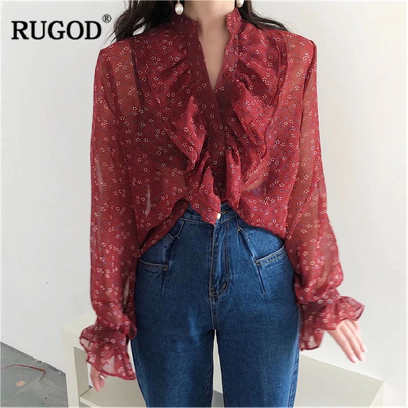 RUGOD Fashion Female Polka Dot Shirts with Ruffles Casual Flare Sleeve Chiffon Shirts For Women Womens Tops And Blouses
RUGOD Fashion Female Polka Dot Shirts with Ruffles Casual Flare Sleeve Chiffon Shirts For Women Womens Tops And Blouses