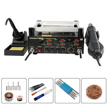 GORDAK 863 3 in 1 Hot Air Heat Gun BGA Rework Solder Station + Electric Soldering Iron + IR Infrared Preheating Station
GORDAK 863 3 in 1 Hot Air Heat Gun BGA Rework Solder Station + Electric Soldering Iron + IR Infrared Preheating Station