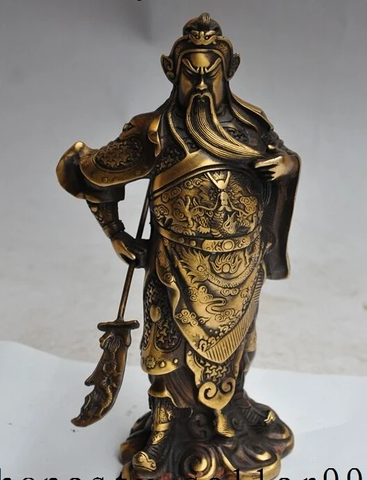 9"Chinese Bronze Warrior Dragon Head Sword Stand Guan gong GuanYu God Statue
9"Chinese Bronze Warrior Dragon Head Sword Stand Guan gong GuanYu God Statue