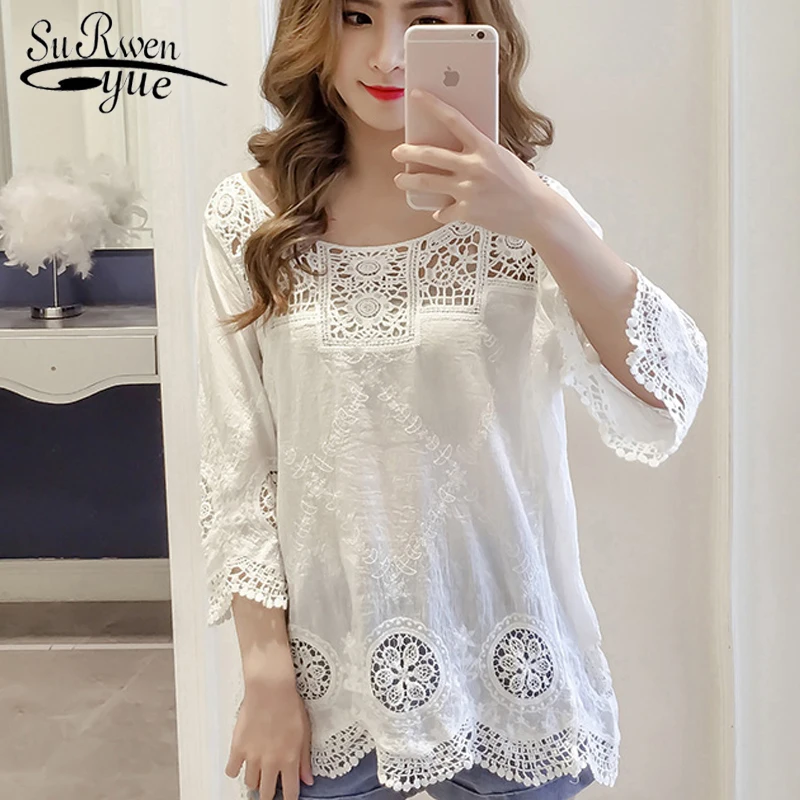 2018 fashion women blouse shirts loose lace sexy ladies tops hollow out summer clothing loose solid women shirts 0679 40
2018 fashion women blouse shirts loose lace sexy ladies tops hollow out summer clothing loose solid women shirts 0679 40