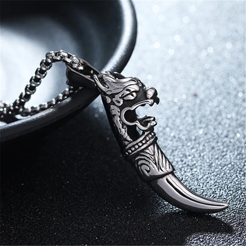 316 Stainless Steel dragon Ox Horn Pendant Necklaces Vintage Jewelry Party Punk Man Personality Necklace
316 Stainless Steel dragon Ox Horn Pendant Necklaces Vintage Jewelry Party Punk Man Personality Necklace