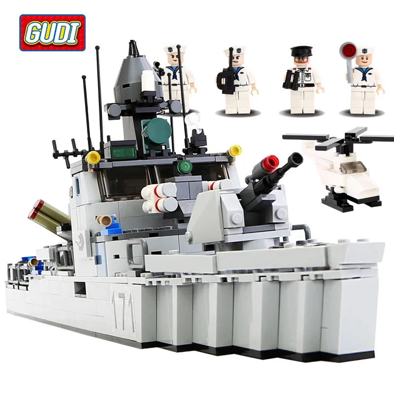 GUDI Military Education Blocks Toys Children Gifts Military Boat Destroyer Weapon Compatible legoe
GUDI Military Education Blocks Toys Children Gifts Military Boat Destroyer Weapon Compatible legoe