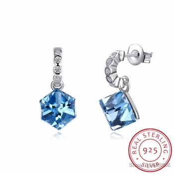 LEKANI Original Crystals Piercing Earring For Women 925 sterling silver Cube Stud Earring Jewelry Gifts Wholesale
LEKANI Original Crystals Piercing Earring For Women 925 sterling silver Cube Stud Earring Jewelry Gifts Wholesale