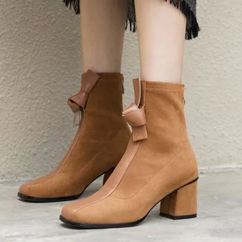 Square Toe Boots Suede Shoes Woman Chunky Med Heels Butterfly-knot Botas Mujer Mid-Calf Zapatos De Mujer Elegant Ladies Pumps
Square Toe Boots Suede Shoes Woman Chunky Med Heels Butterfly-knot Botas Mujer Mid-Calf Zapatos De Mujer Elegant Ladies Pumps
