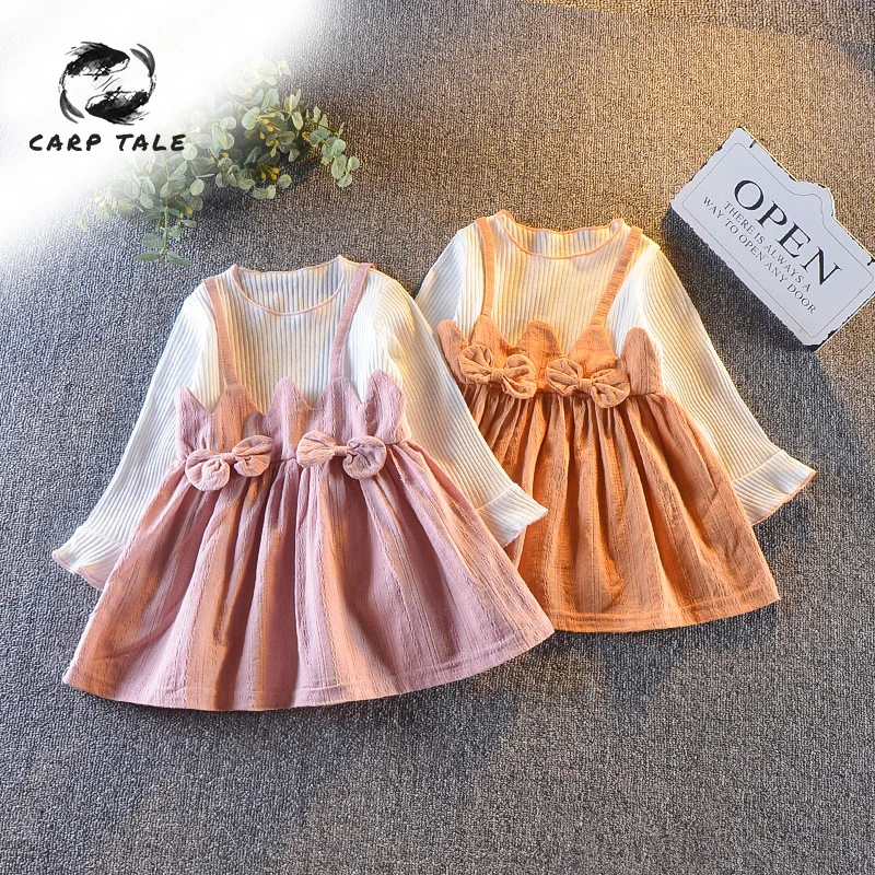 Children's Wear 2019 Autumn New Girls Cotton Long Sleeve Fake Two Piece Trumpet Sleeve dress Baby Girl Clothes baby dress
Children's Wear 2019 Autumn New Girls Cotton Long Sleeve Fake Two Piece Trumpet Sleeve dress Baby Girl Clothes baby dress